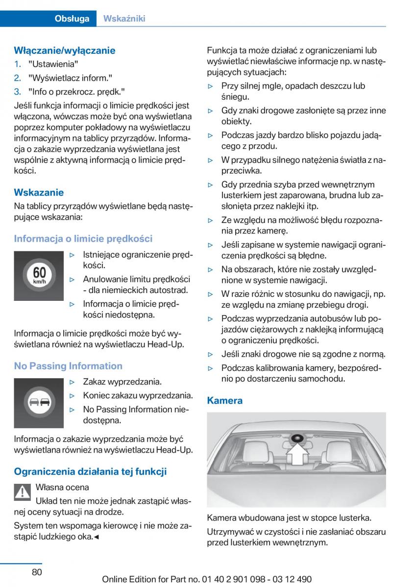 BMW 3 F30 instrukcja obslugi / page 80