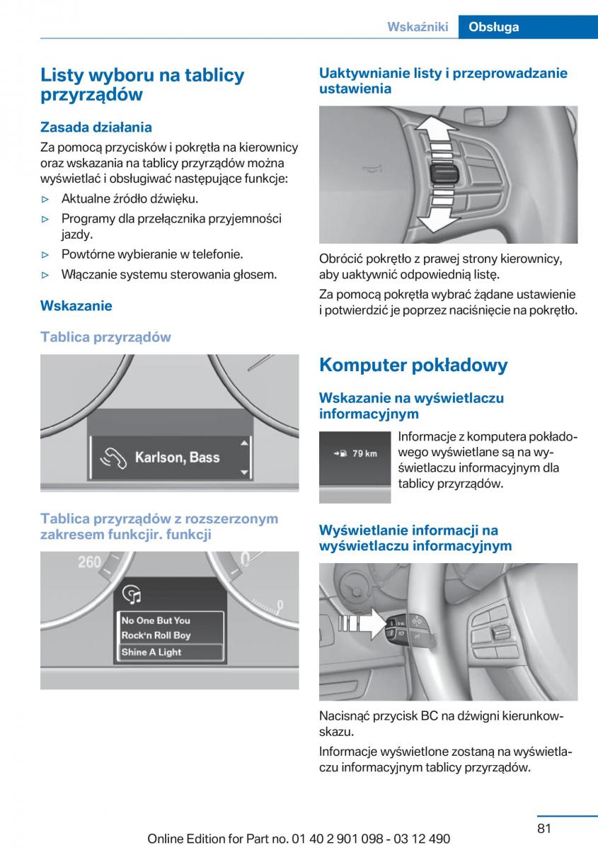 BMW 3 F30 instrukcja obslugi / page 81