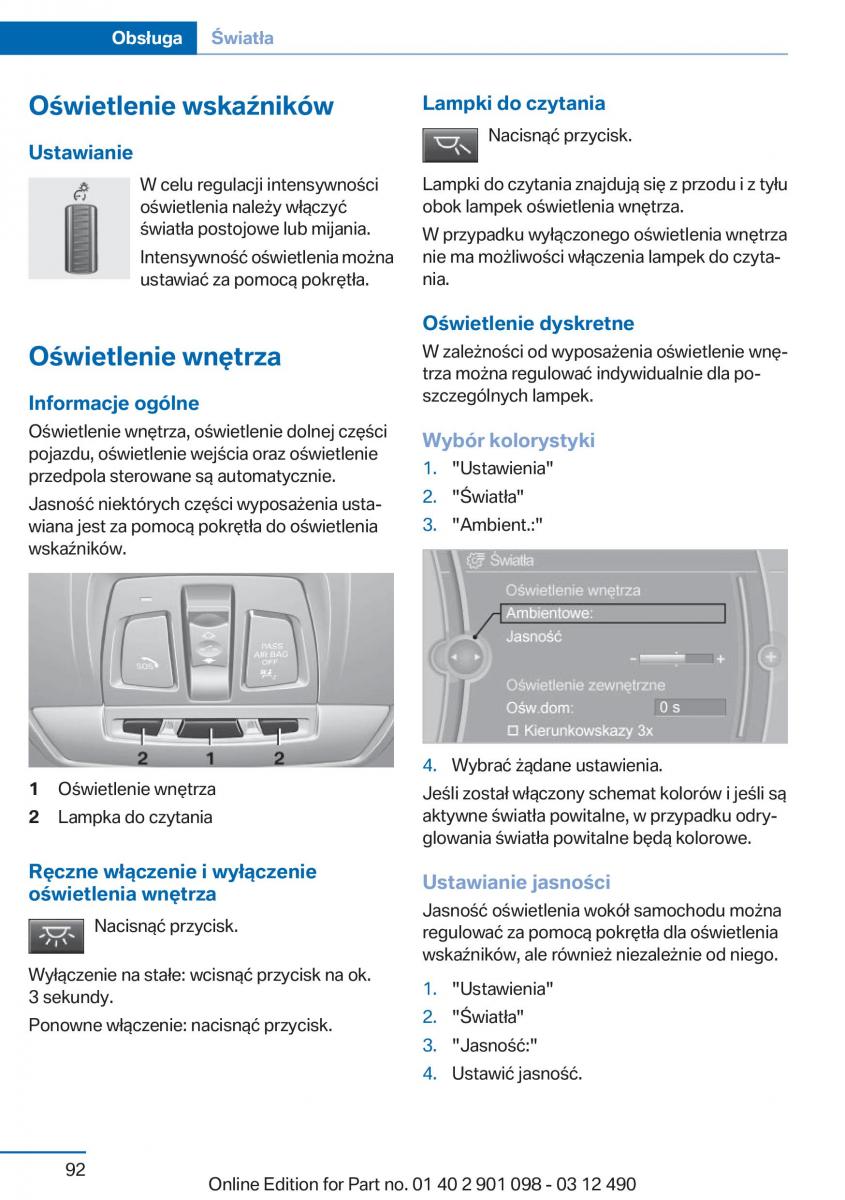 BMW 3 F30 instrukcja obslugi / page 92