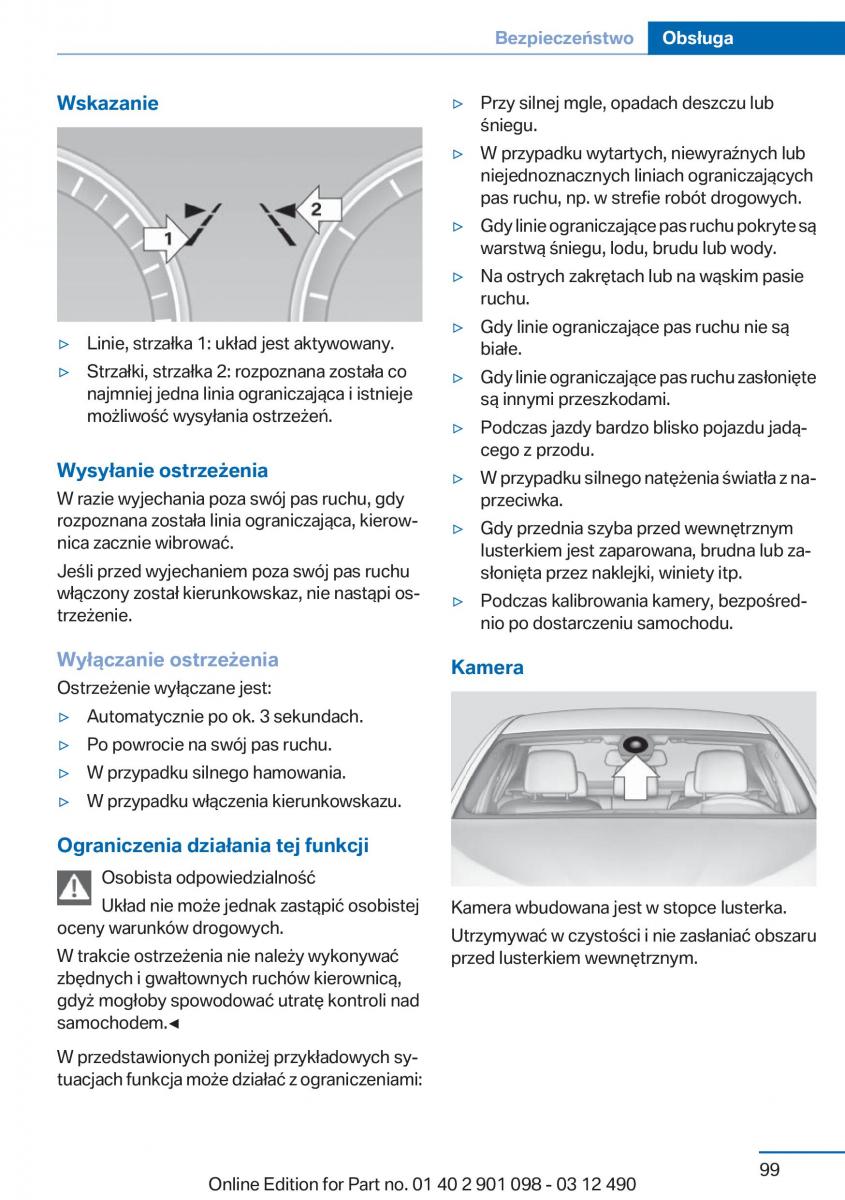 BMW 3 F30 instrukcja obslugi / page 99