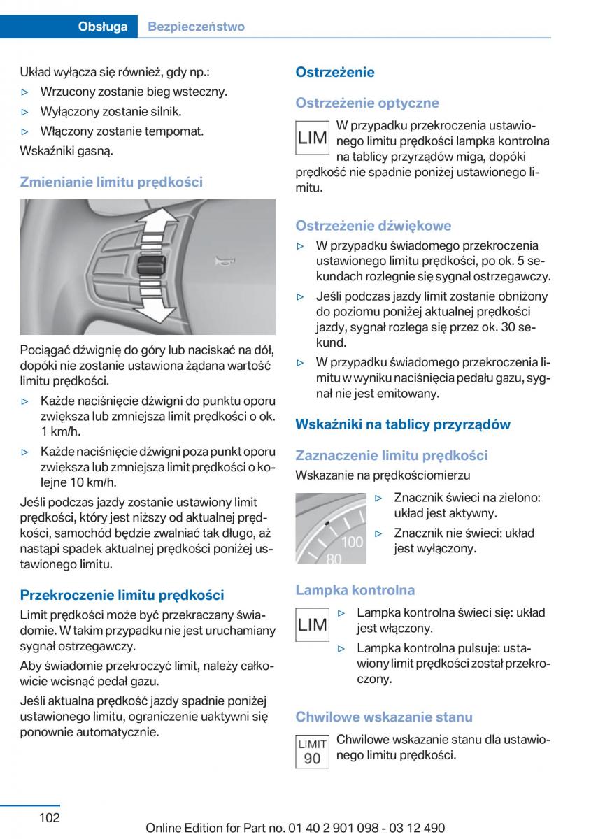 BMW 3 F30 instrukcja obslugi / page 102