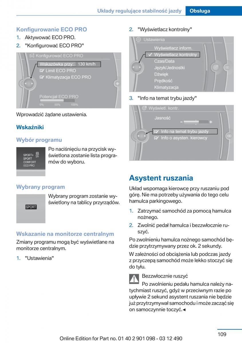 BMW 3 F30 instrukcja obslugi / page 109