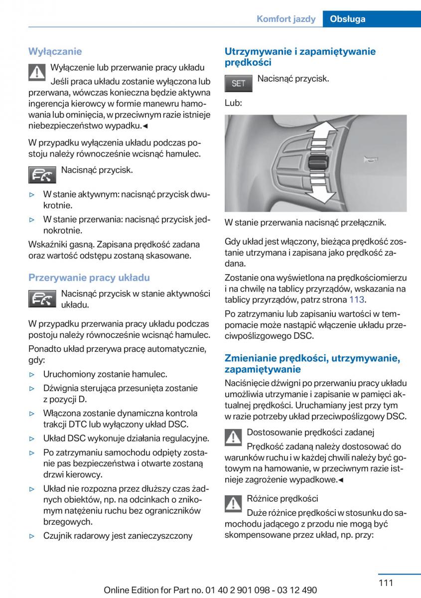 BMW 3 F30 instrukcja obslugi / page 111