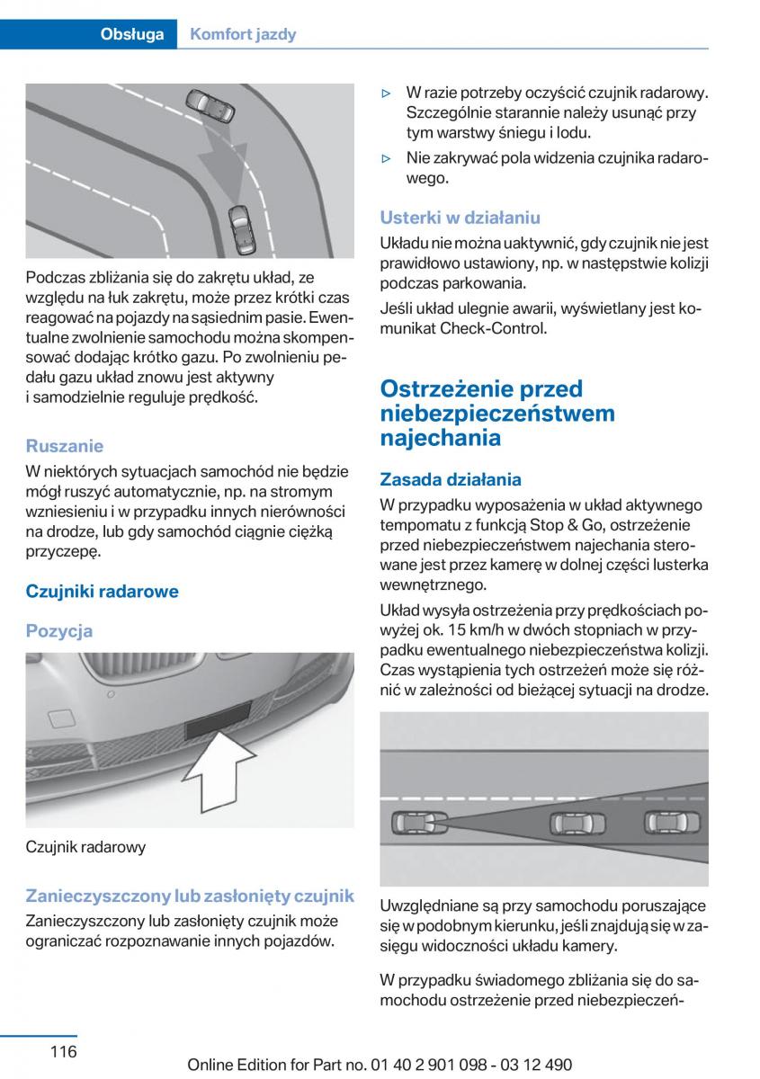 BMW 3 F30 instrukcja obslugi / page 116