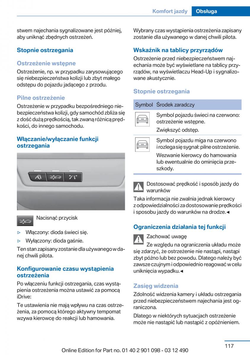 BMW 3 F30 instrukcja obslugi / page 117