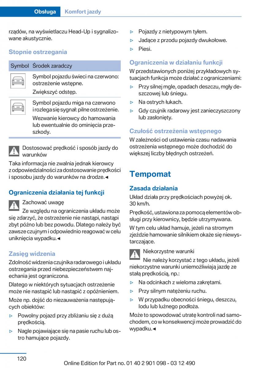 BMW 3 F30 instrukcja obslugi / page 120
