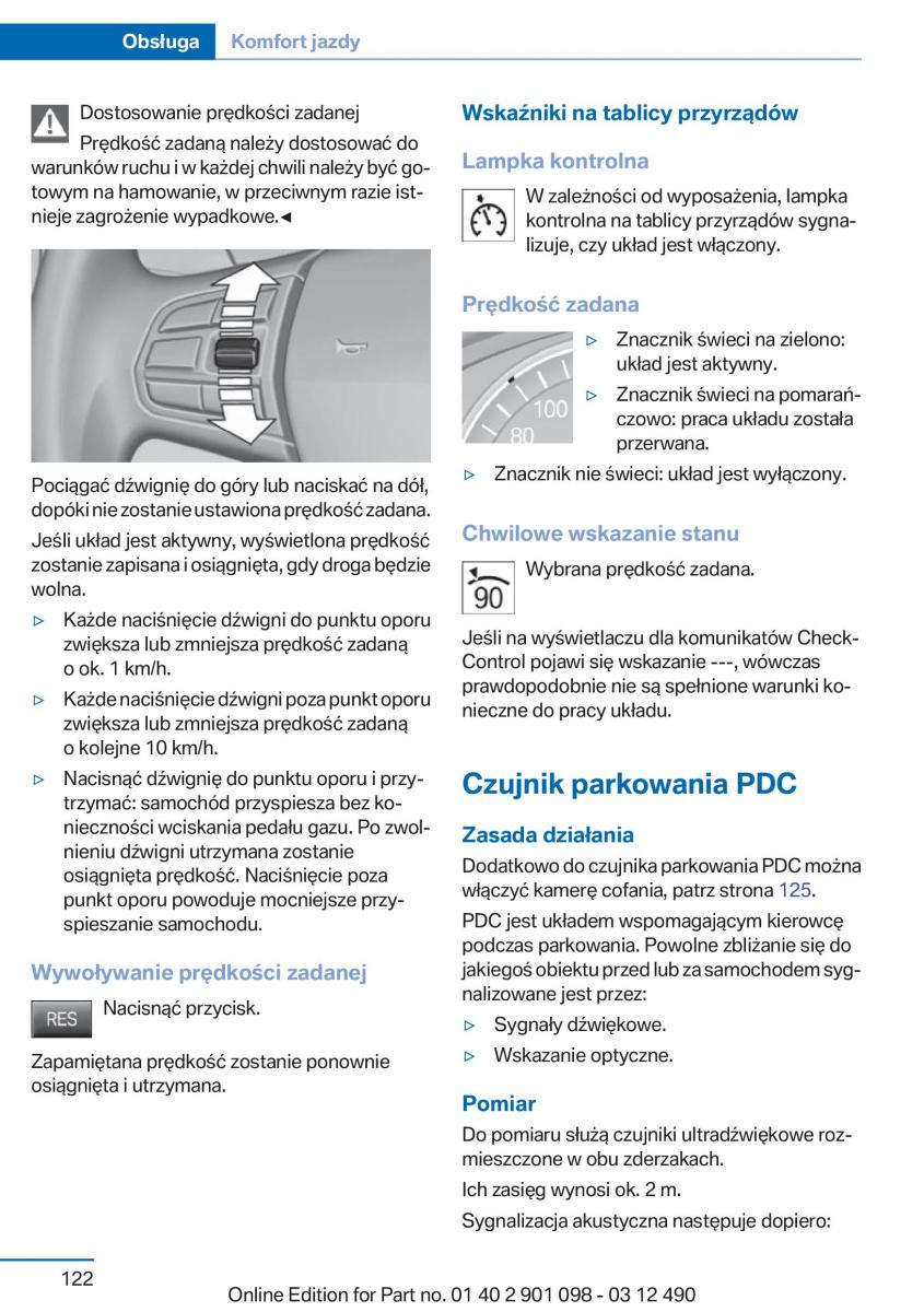 BMW 3 F30 instrukcja obslugi / page 122