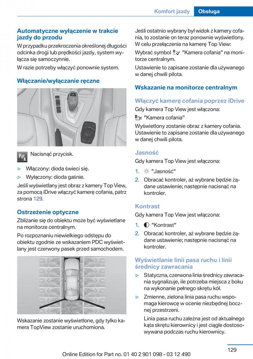 BMW 3 F30 instrukcja obslugi / page 129