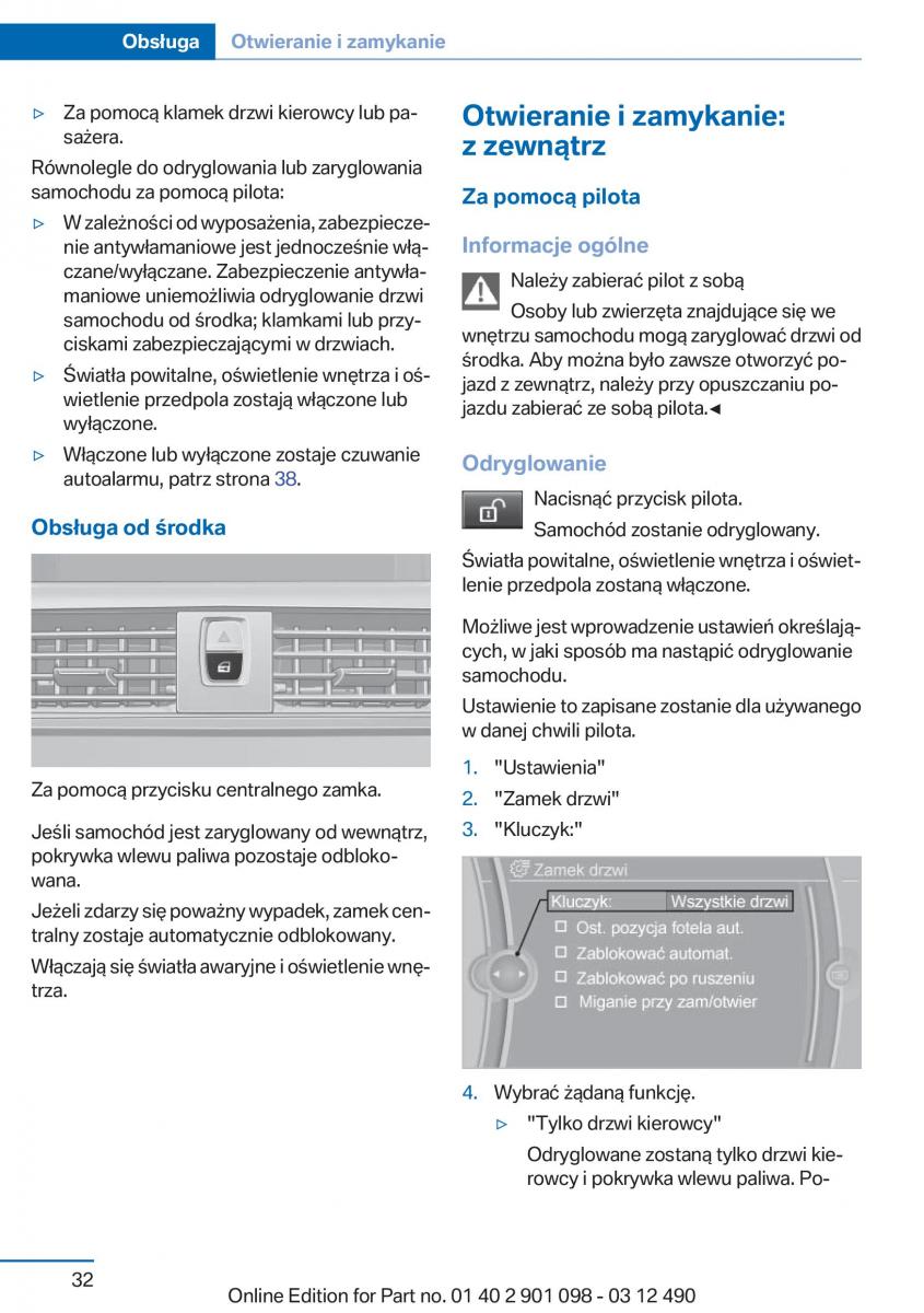 BMW 3 F30 instrukcja obslugi / page 32