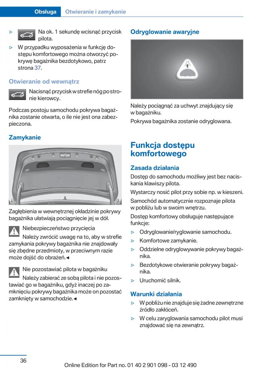 BMW 3 F30 instrukcja obslugi / page 36