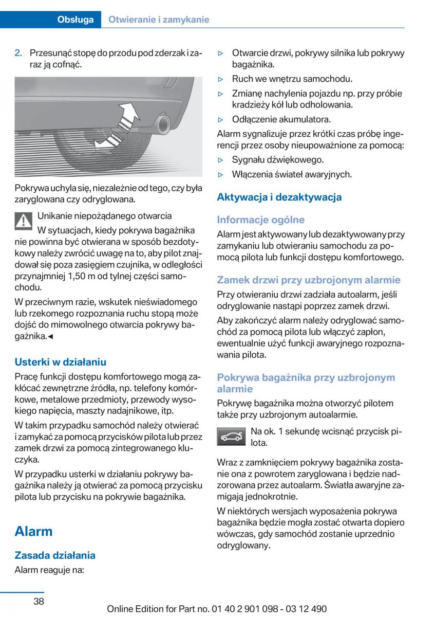 BMW 3 F30 instrukcja obslugi / page 38