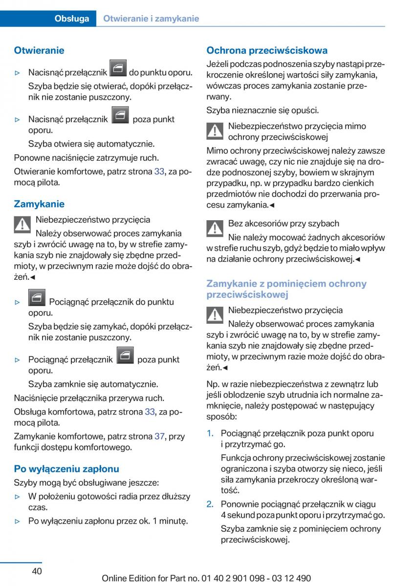 BMW 3 F30 instrukcja obslugi / page 40