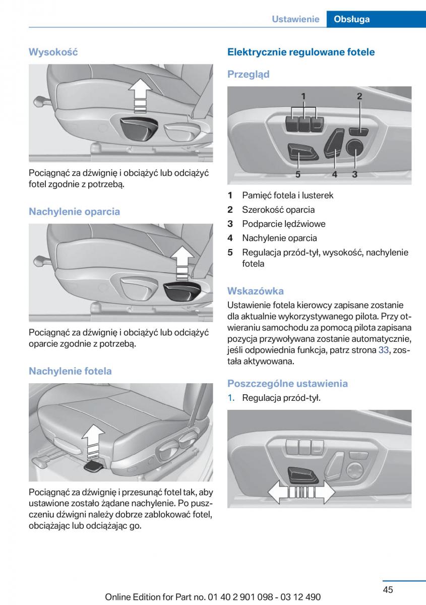 BMW 3 F30 instrukcja obslugi / page 45