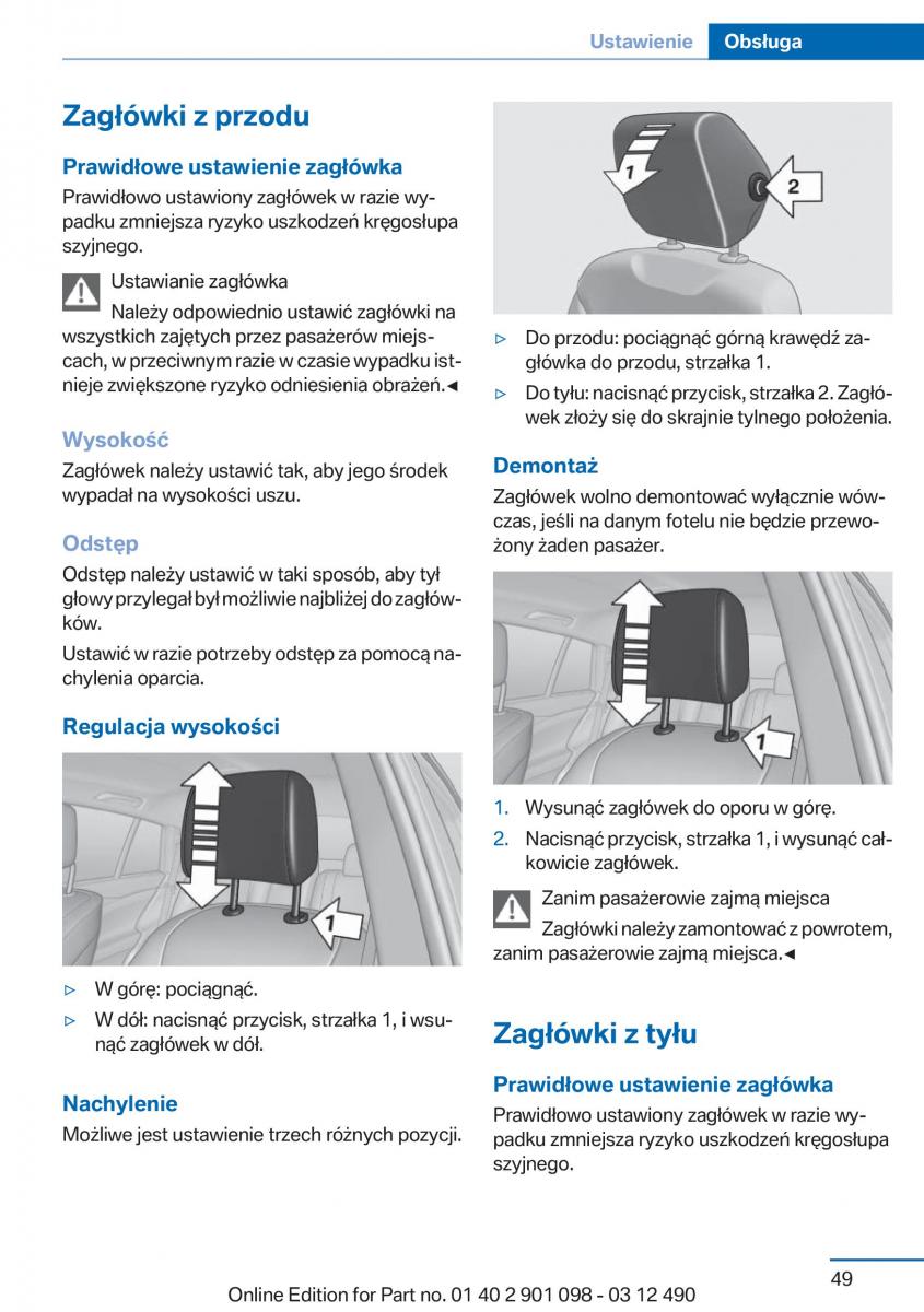 BMW 3 F30 instrukcja obslugi / page 49