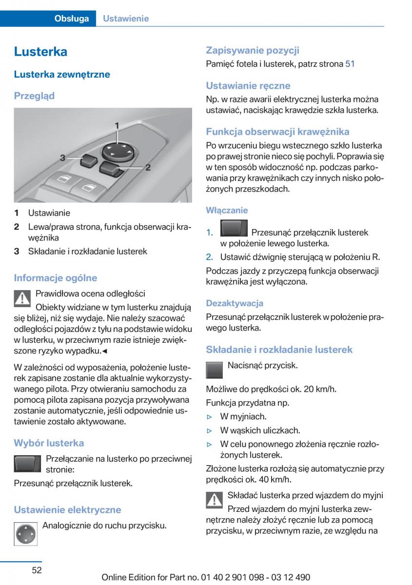 BMW 3 F30 instrukcja obslugi / page 52