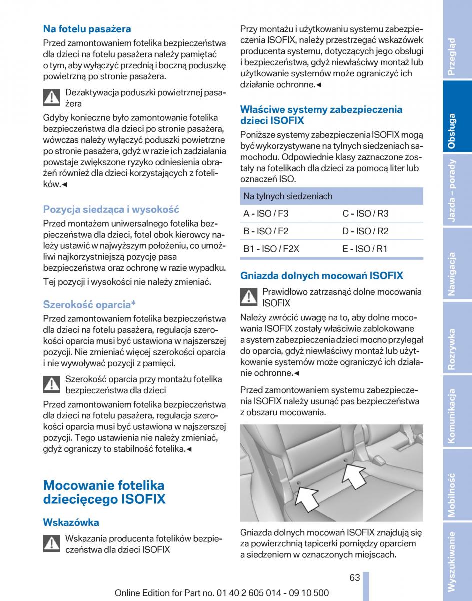 BMW 5 F07 GT Gran Turismo instrukcja obslugi / page 63