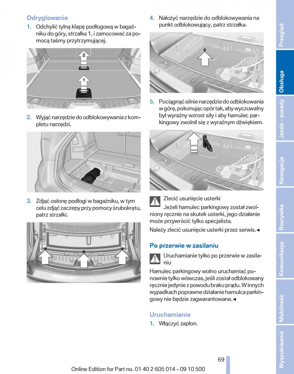 BMW 5 F07 GT Gran Turismo instrukcja obslugi / page 69