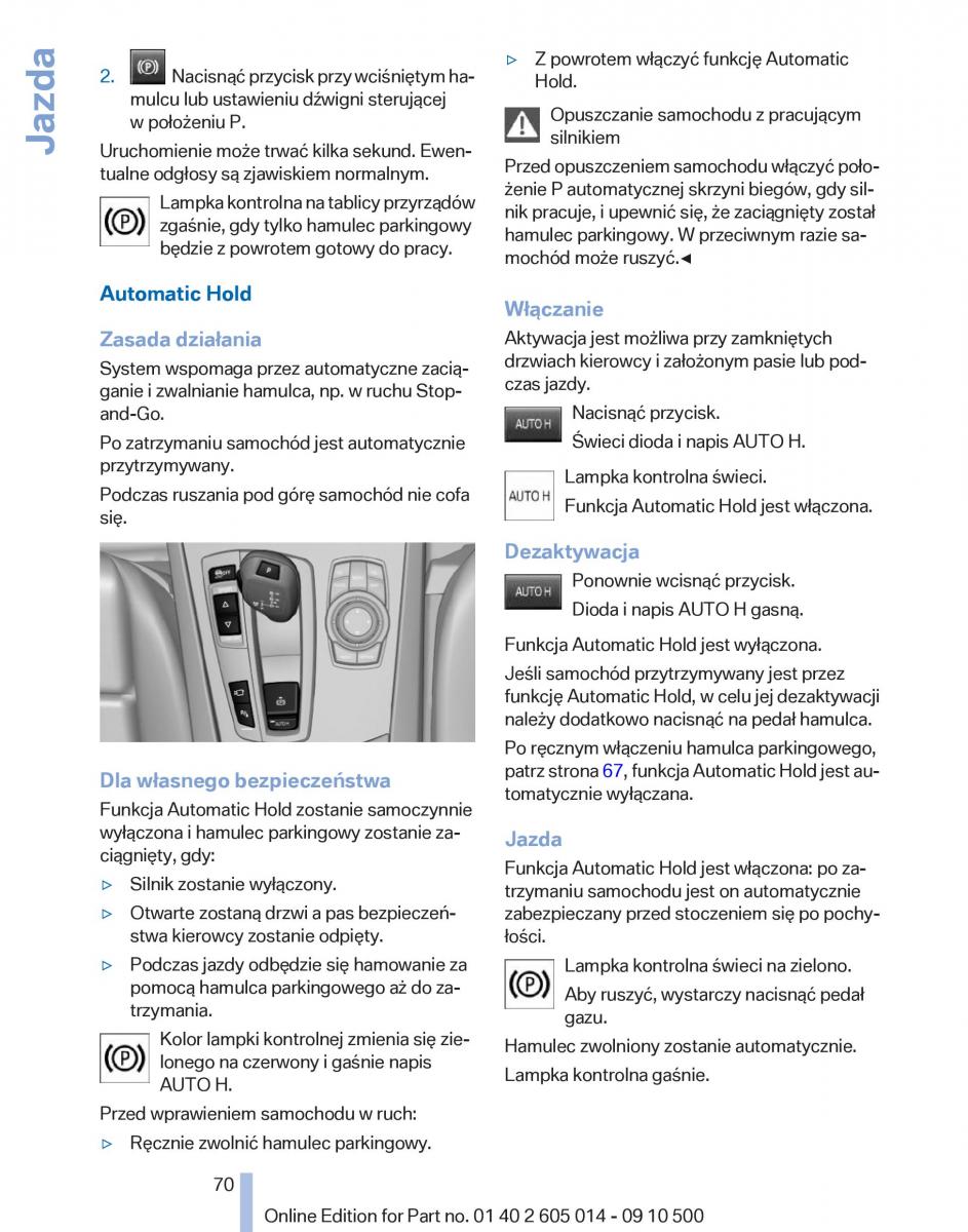 BMW 5 F07 GT Gran Turismo instrukcja obslugi / page 70