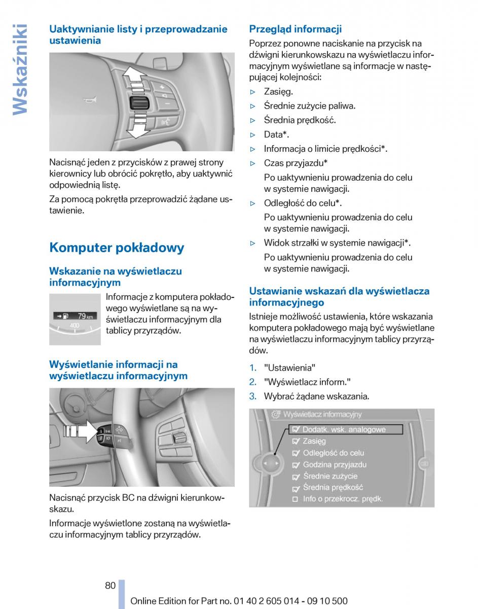 BMW 5 F07 GT Gran Turismo instrukcja obslugi / page 80