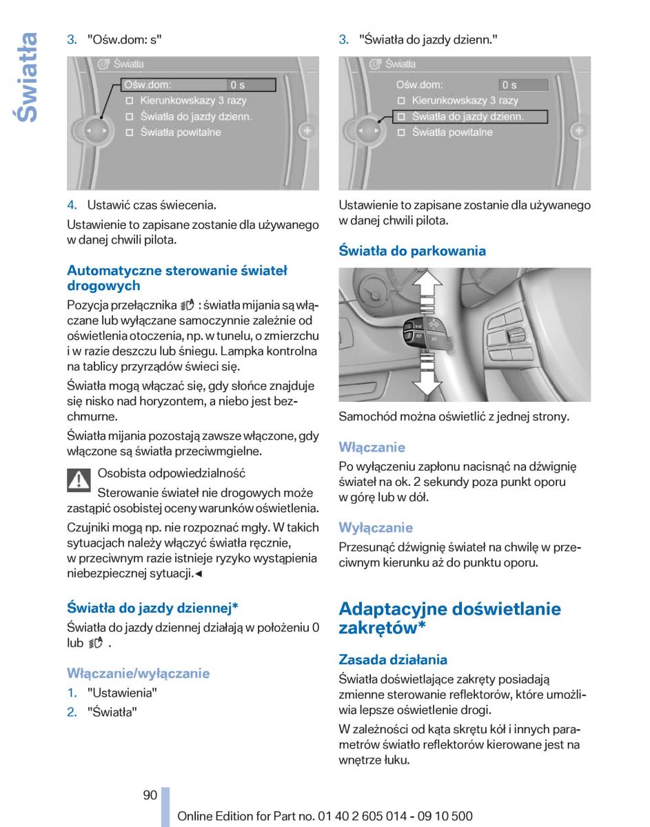 BMW 5 F07 GT Gran Turismo instrukcja obslugi / page 90