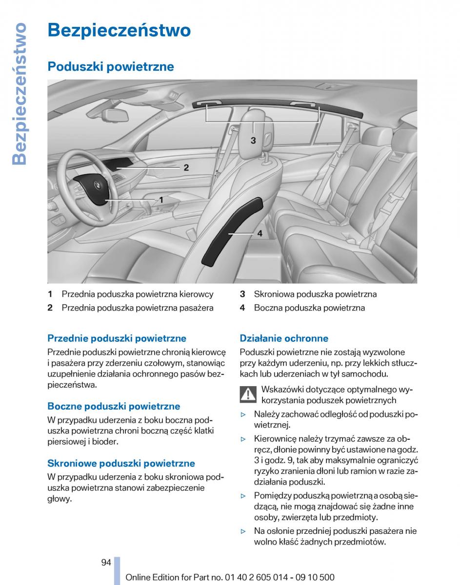 BMW 5 F07 GT Gran Turismo instrukcja obslugi / page 94