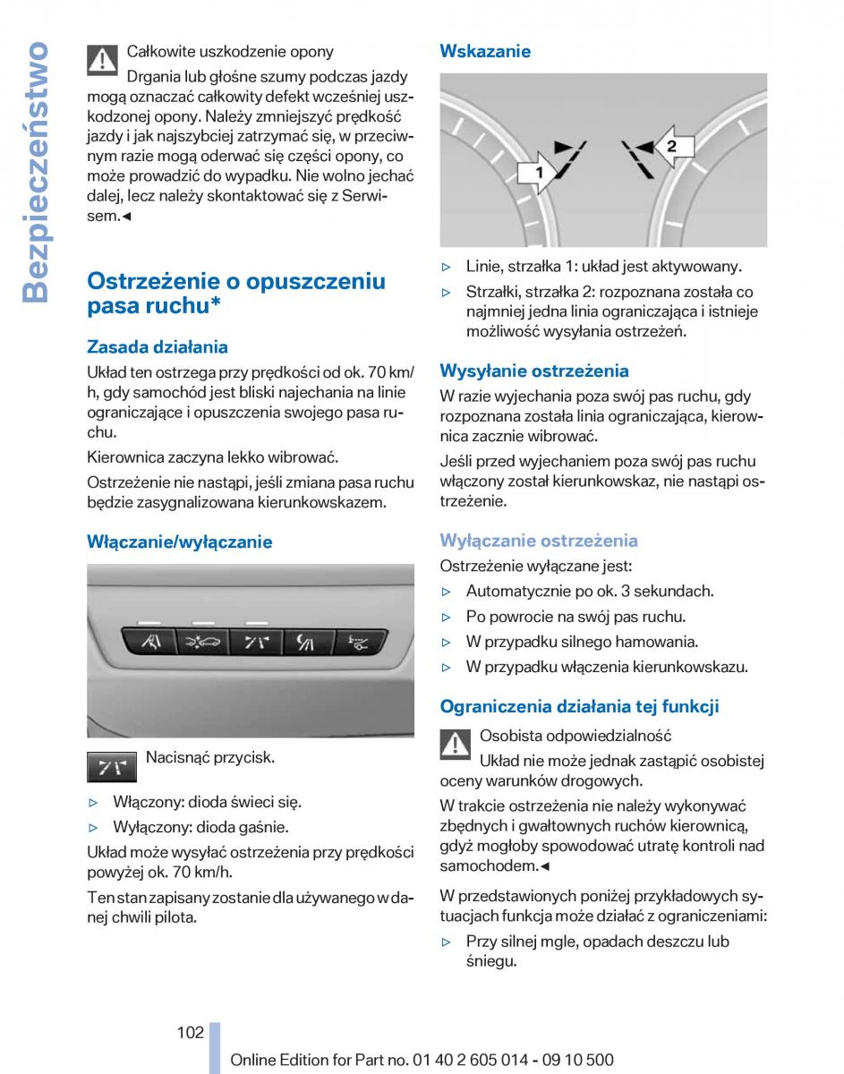 BMW 5 F07 GT Gran Turismo instrukcja obslugi / page 102