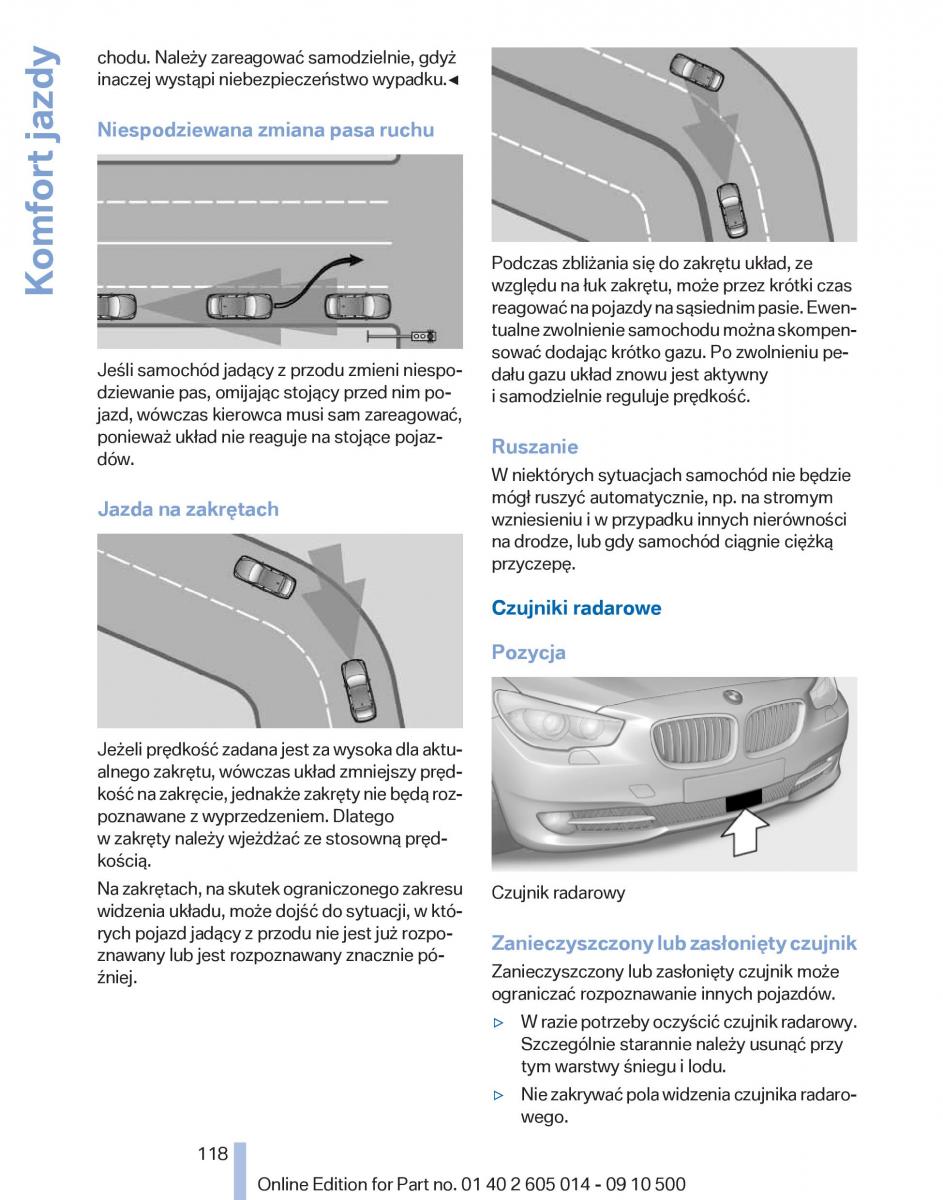 BMW 5 F07 GT Gran Turismo instrukcja obslugi / page 118