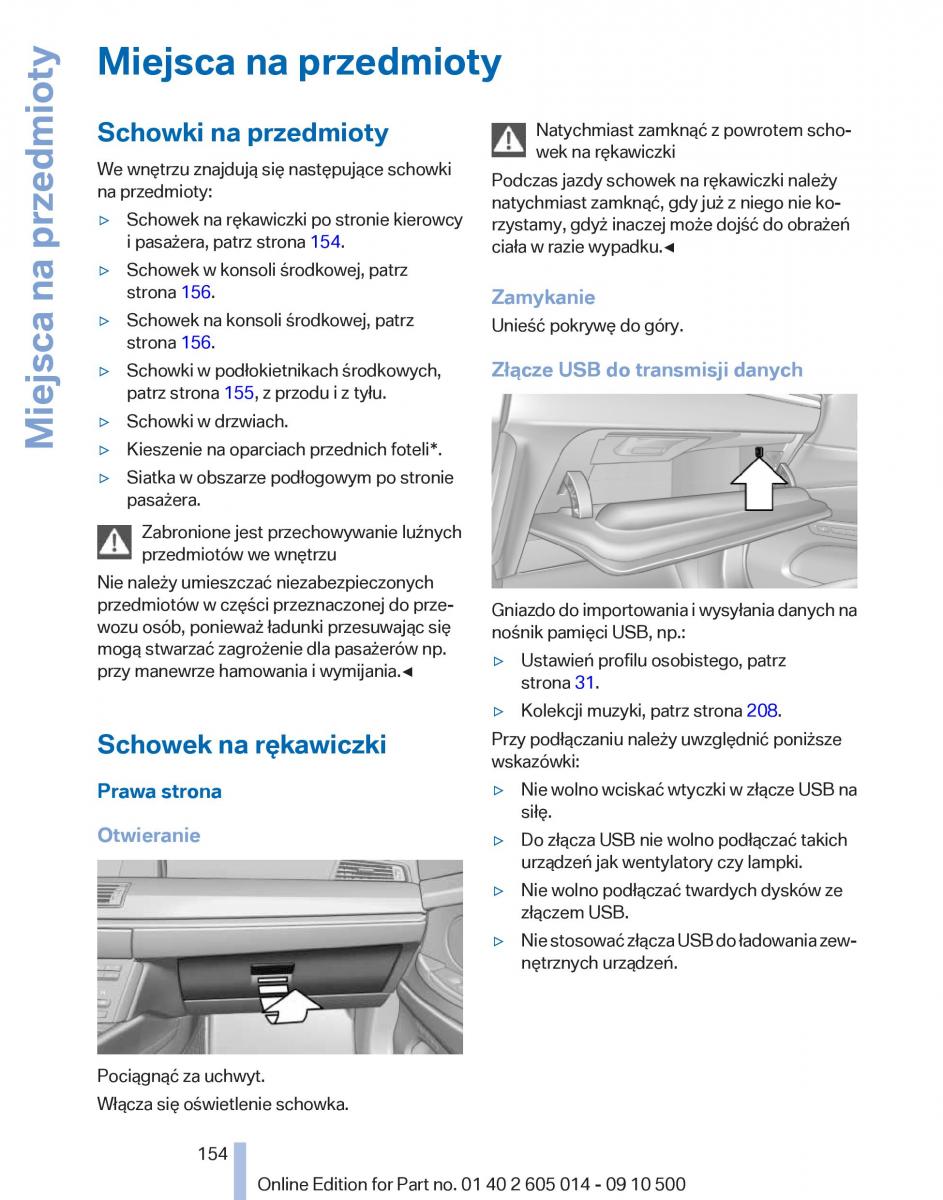 BMW 5 F07 GT Gran Turismo instrukcja obslugi / page 154