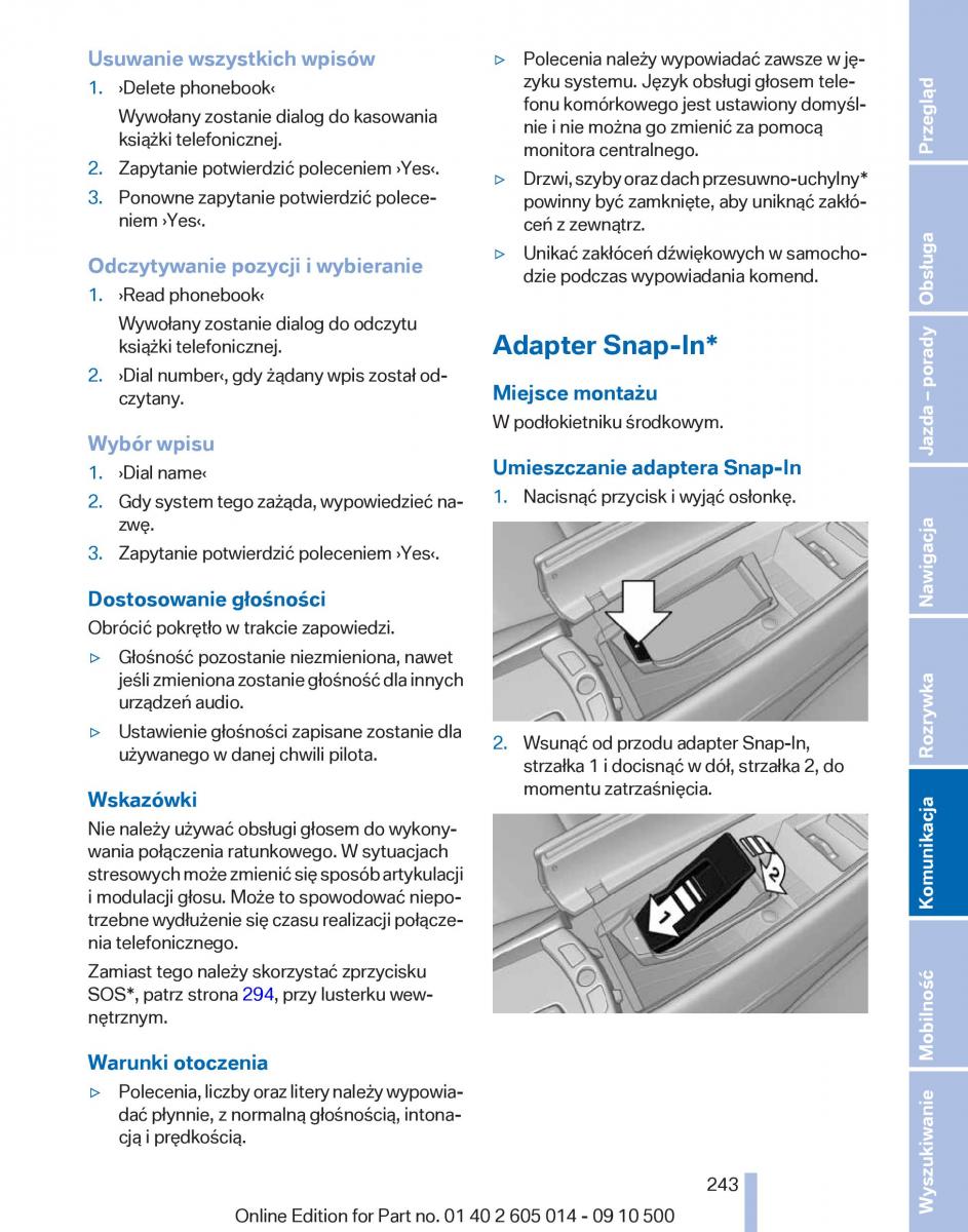 BMW 5 F07 GT Gran Turismo instrukcja obslugi / page 243