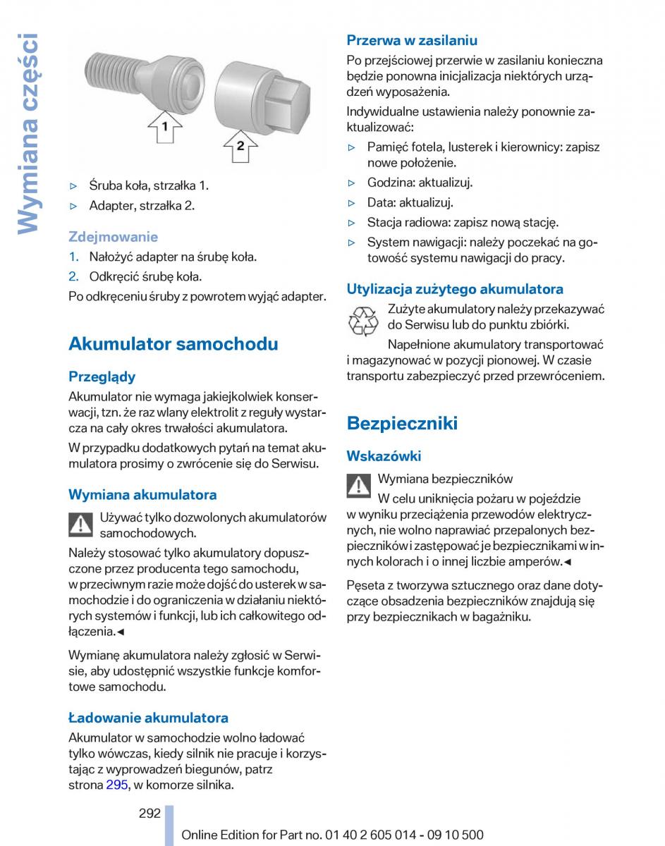 BMW 5 F07 GT Gran Turismo instrukcja obslugi / page 292