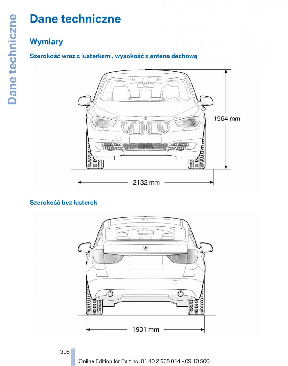 BMW 5 F07 GT Gran Turismo instrukcja obslugi / page 306