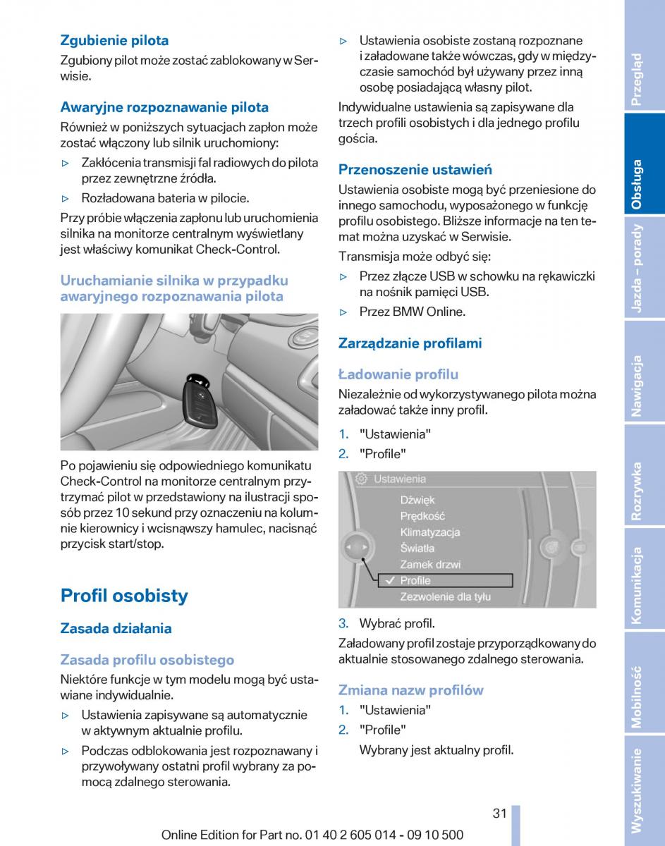 BMW 5 F07 GT Gran Turismo instrukcja obslugi / page 31