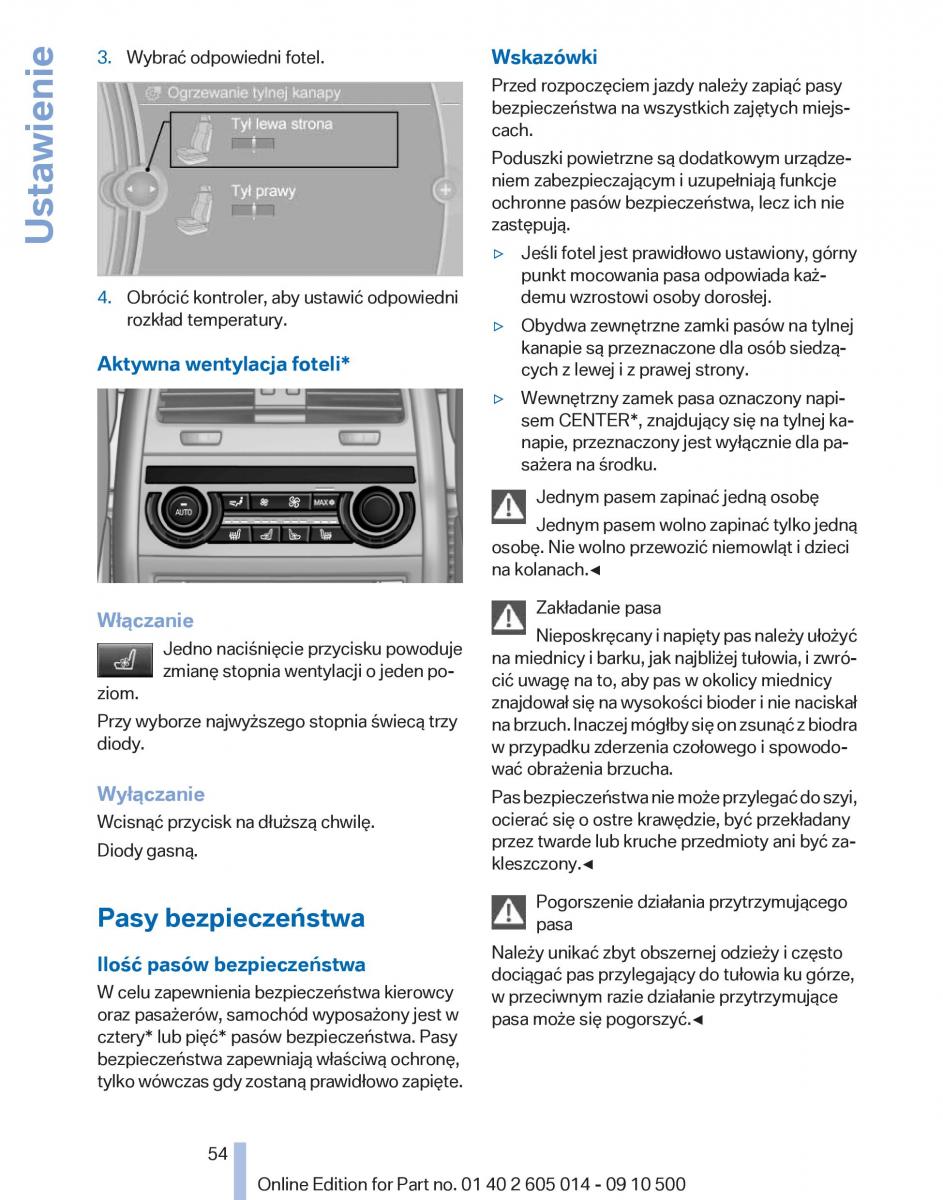 BMW 5 F07 GT Gran Turismo instrukcja obslugi / page 54