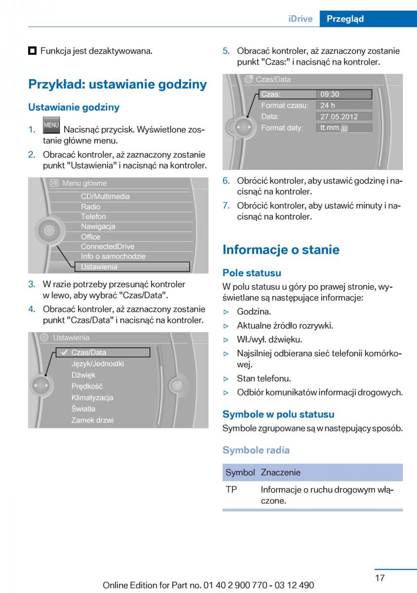 BMW 6 F13 Coupe instrukcja obslugi / page 17