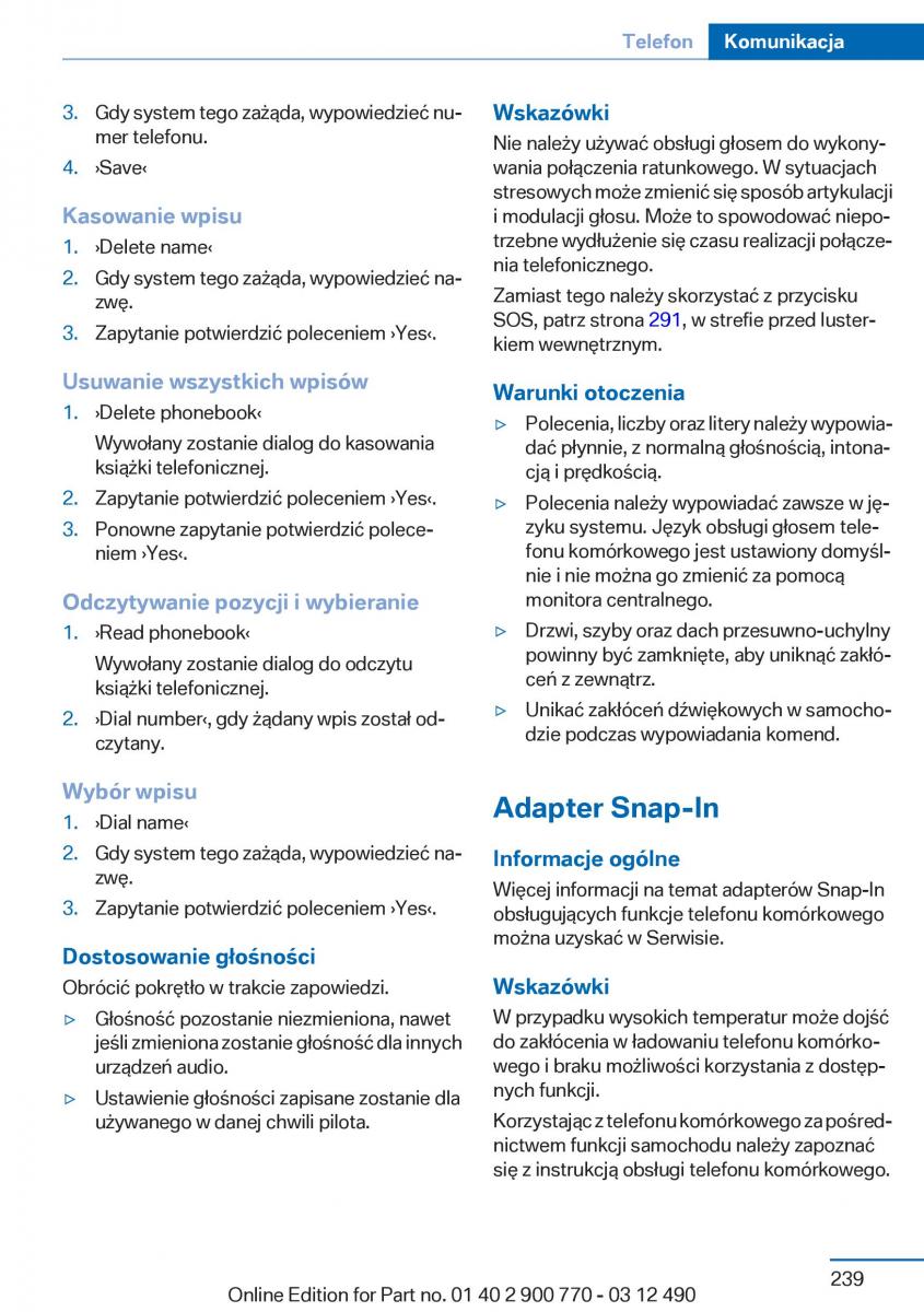 manual  BMW 6 F13 Coupe instrukcja / page 239