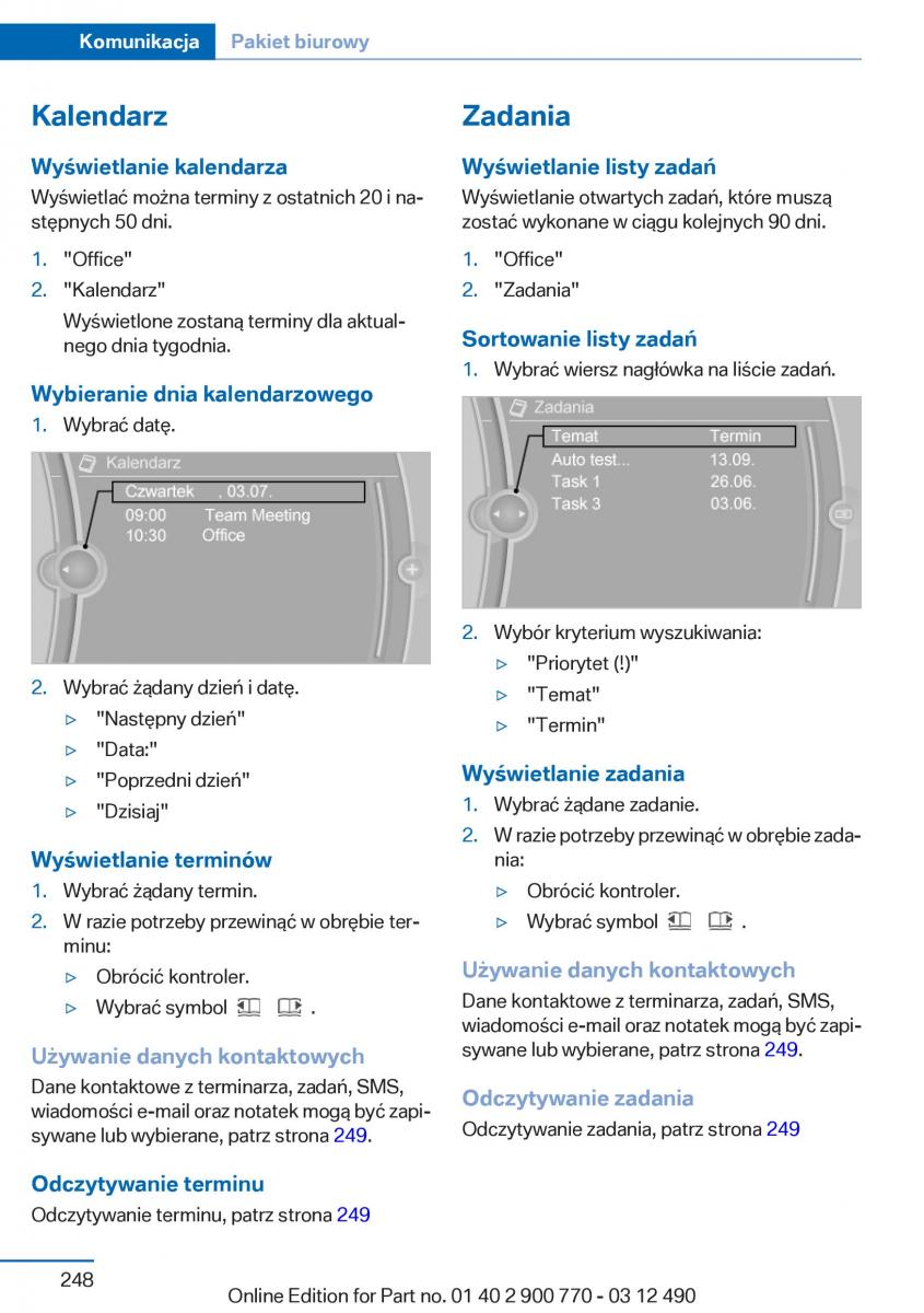 BMW 6 F13 Coupe instrukcja obslugi / page 248