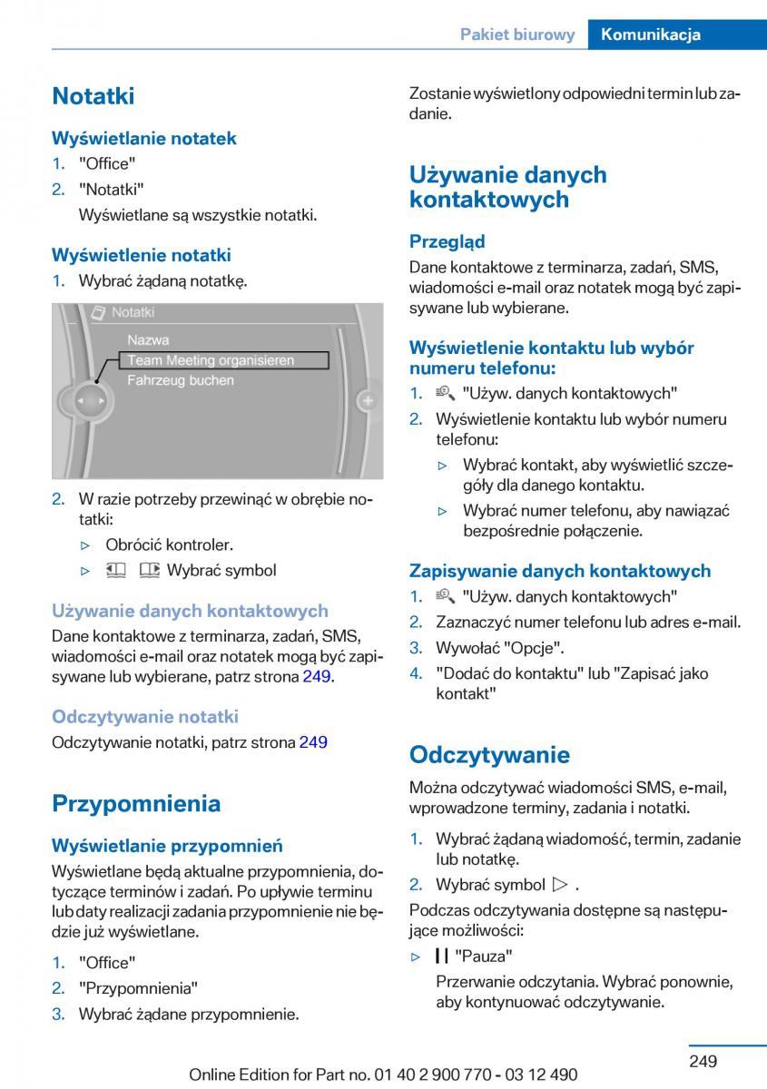 manual  BMW 6 F13 Coupe instrukcja / page 249