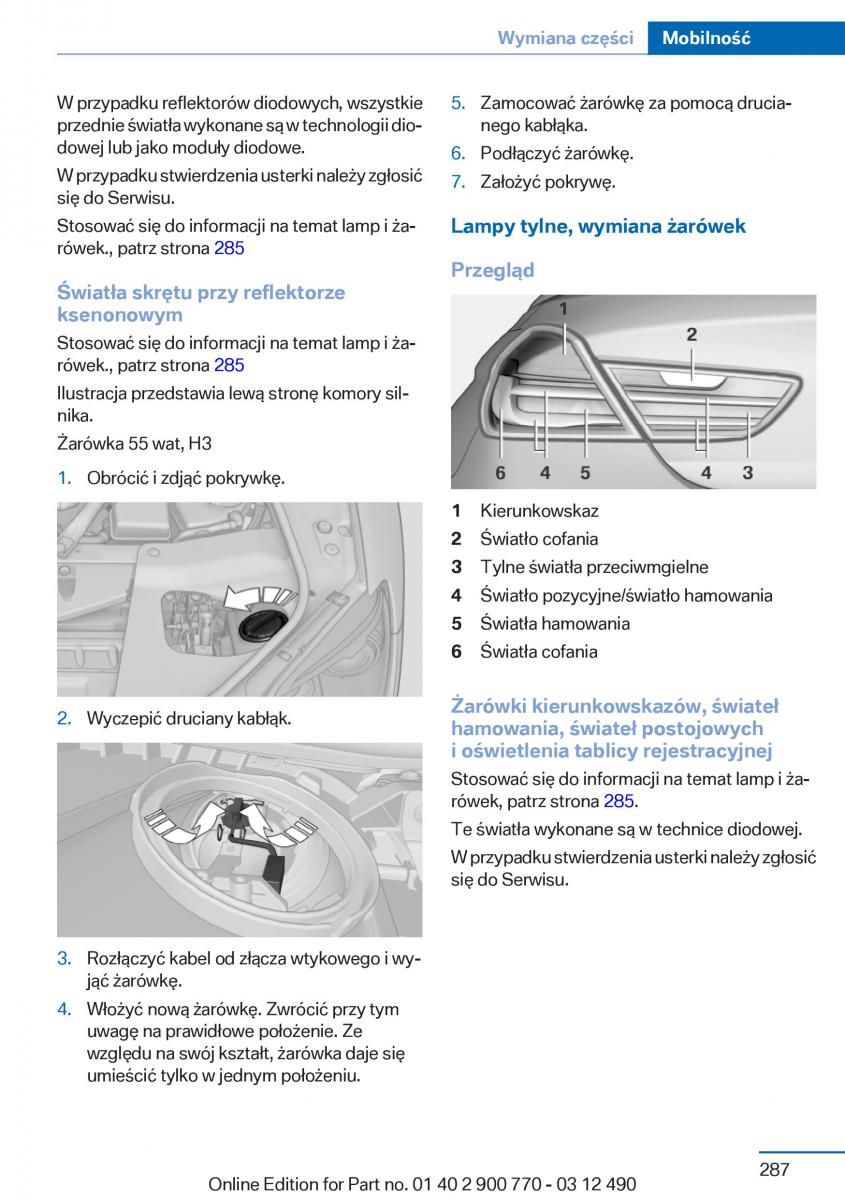 BMW 6 F13 Coupe instrukcja obslugi / page 287