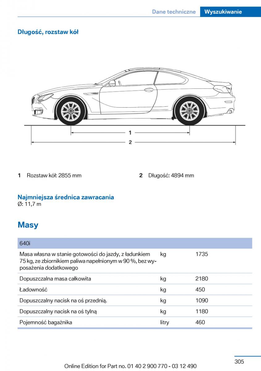 manual  BMW 6 F13 Coupe instrukcja / page 305