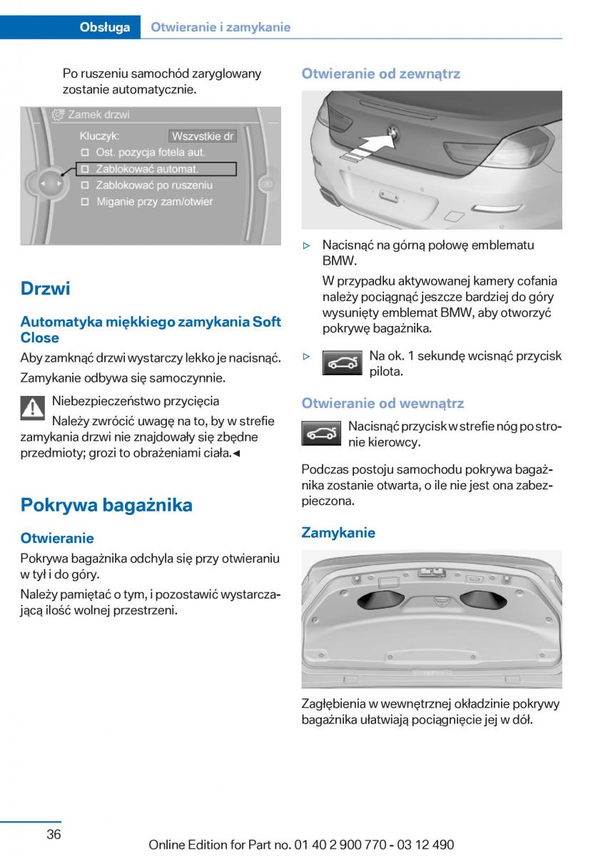 manual  BMW 6 F13 Coupe instrukcja / page 36