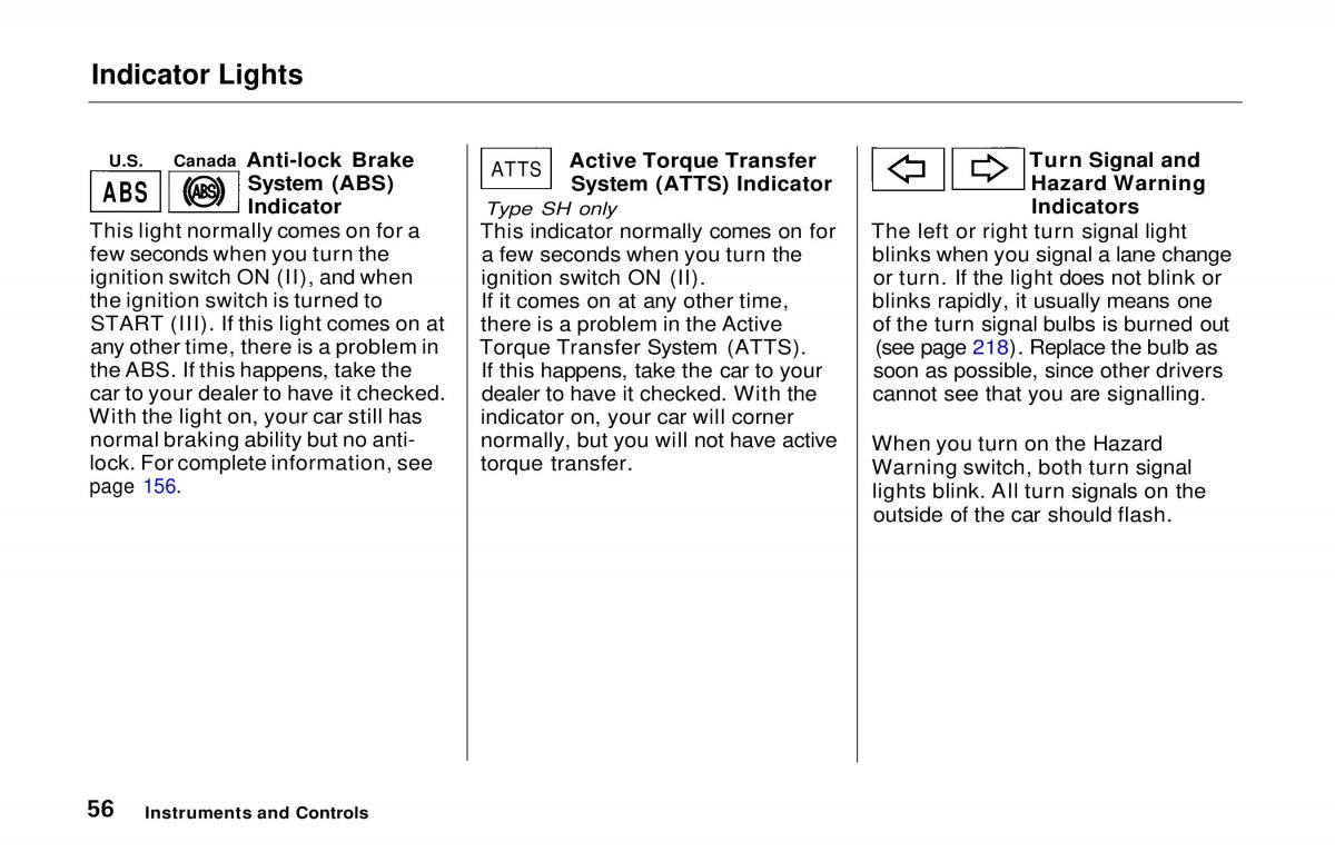 manual  Honda Prelude V 5 owners manual / page 57