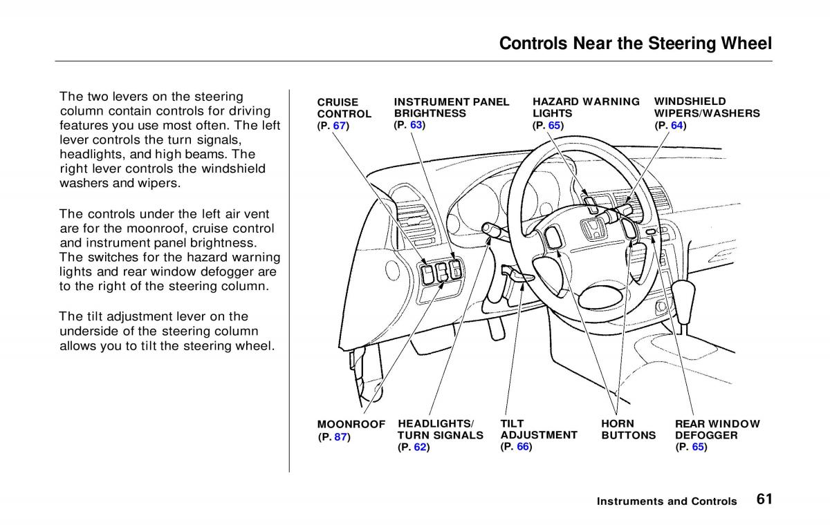 manual  Honda Prelude V 5 owners manual / page 62