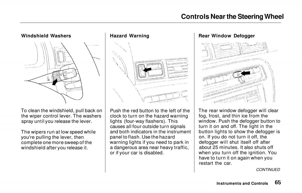 manual  Honda Prelude V 5 owners manual / page 66