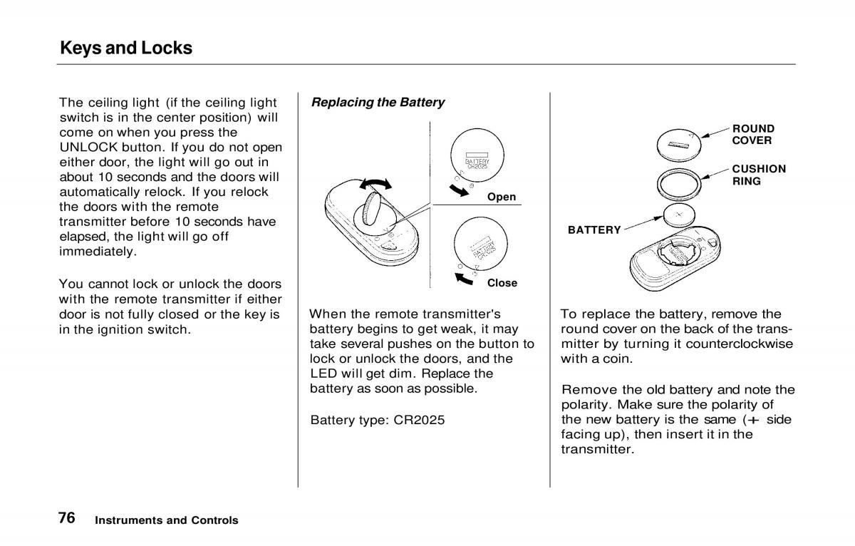 manual  Honda Prelude V 5 owners manual / page 77