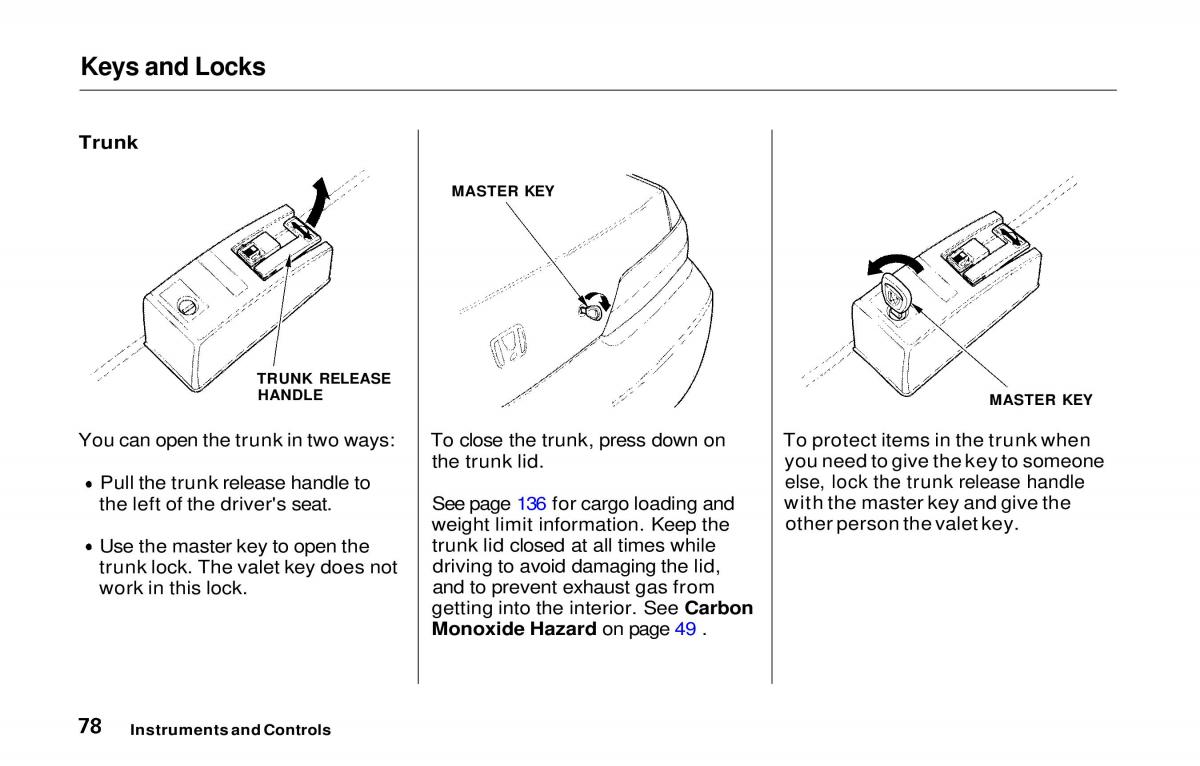 manual  Honda Prelude V 5 owners manual / page 79