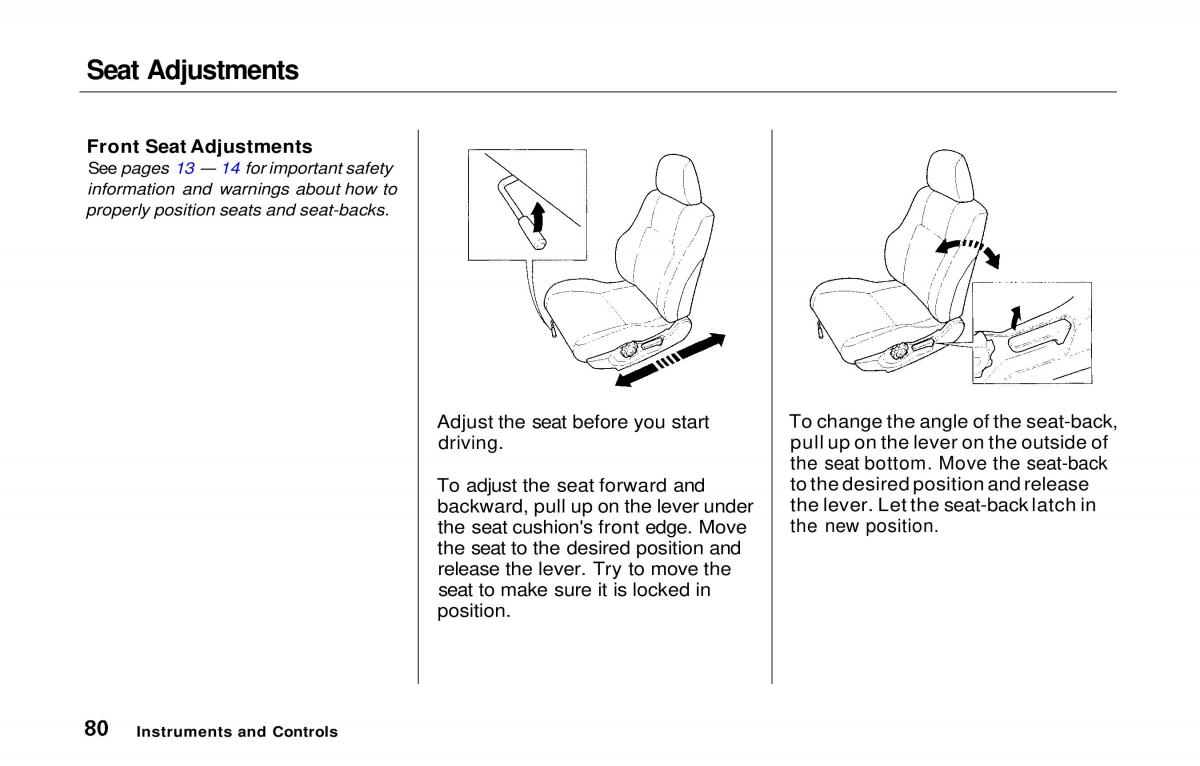 manual  Honda Prelude V 5 owners manual / page 81