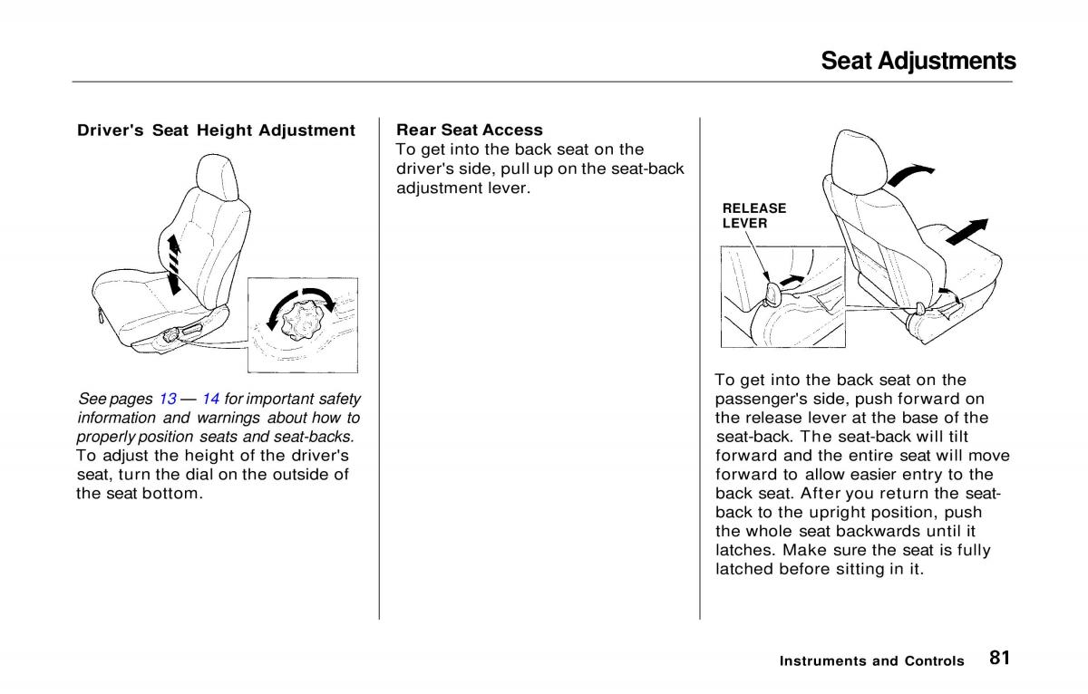 manual  Honda Prelude V 5 owners manual / page 82