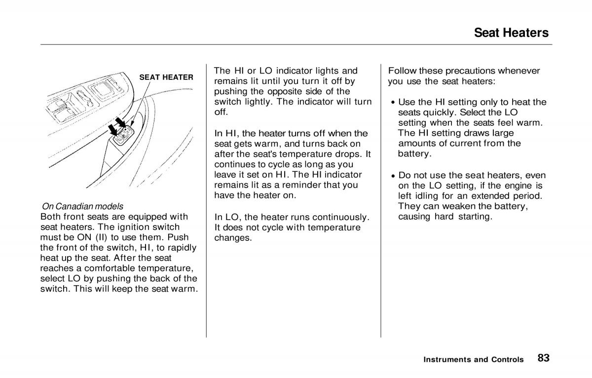 manual  Honda Prelude V 5 owners manual / page 84