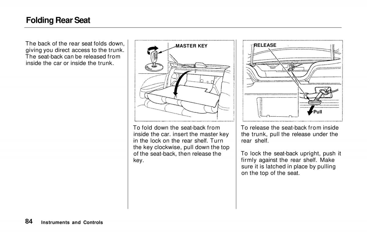 manual  Honda Prelude V 5 owners manual / page 85