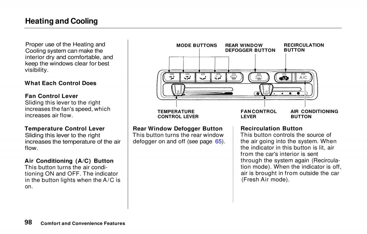 manual  Honda Prelude V 5 owners manual / page 98